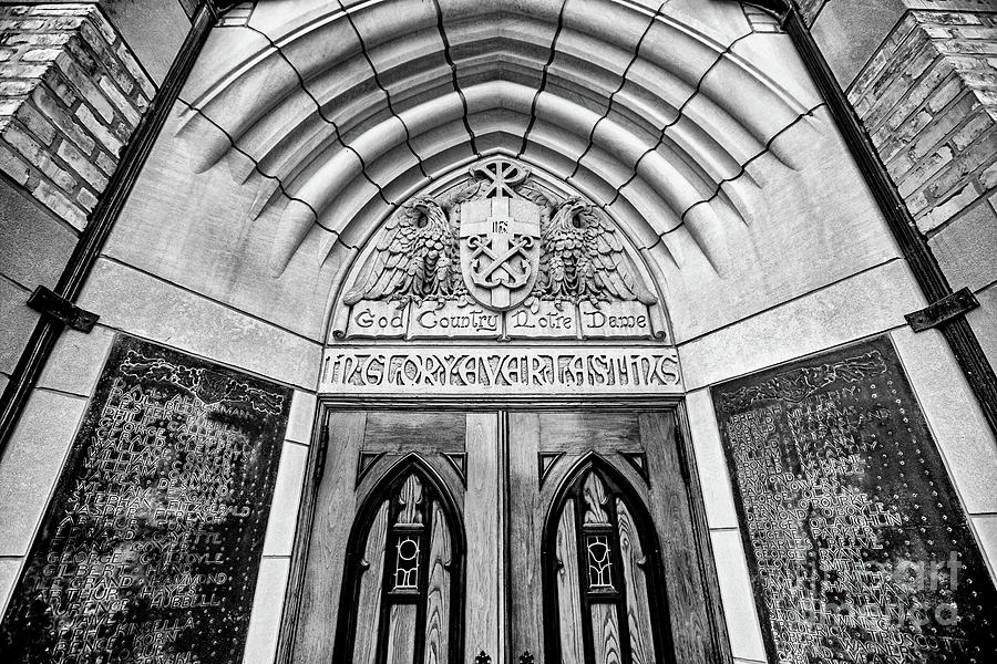 God Country Notre Dame - BW Photograph by Scott Pellegrin