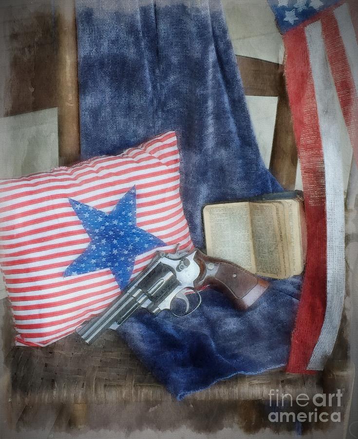 Flag Photograph - God, Guns and Old Glory by Benanne Stiens