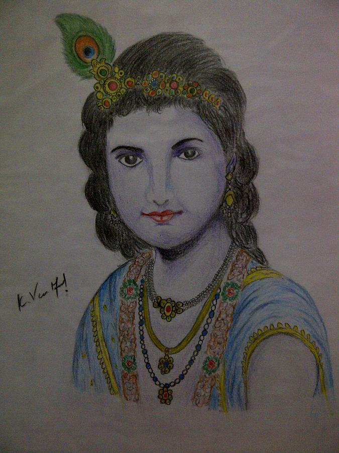 God Kirushna Drawing by Veera Mani - Fine Art America