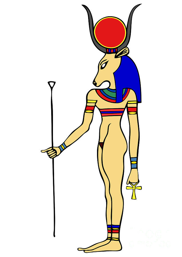 God of Ancient Egypt - Hathor Digital Art by Michal Boubin