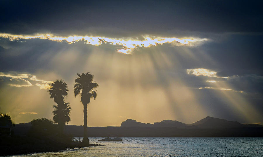 God Rays at Lake Havasu Photograph by Joy McAdams