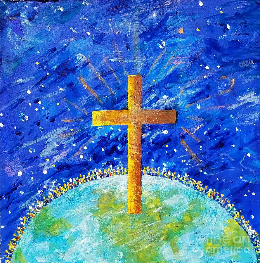 God So Loved the World Painting by Lou Ann Bagnall