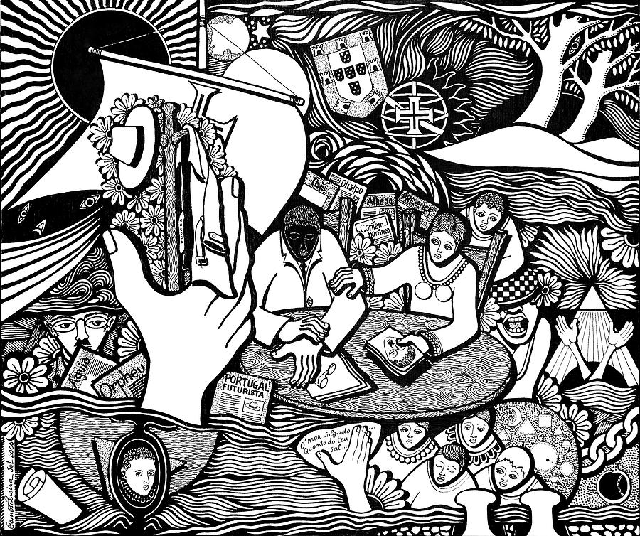 China Ink Drawing - God wills man dreams the work is born by Jose Alberto Gomes Pereira China Ink Drawing - God wills man dreams the work is born by Jose Alberto Gomes Pereira