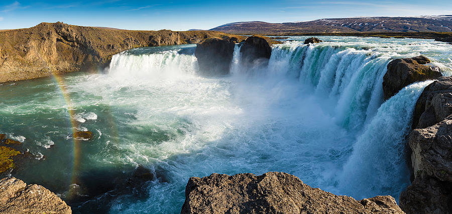 Godafoss waterfall Iceland panorama Photograph by Matthias Hauser