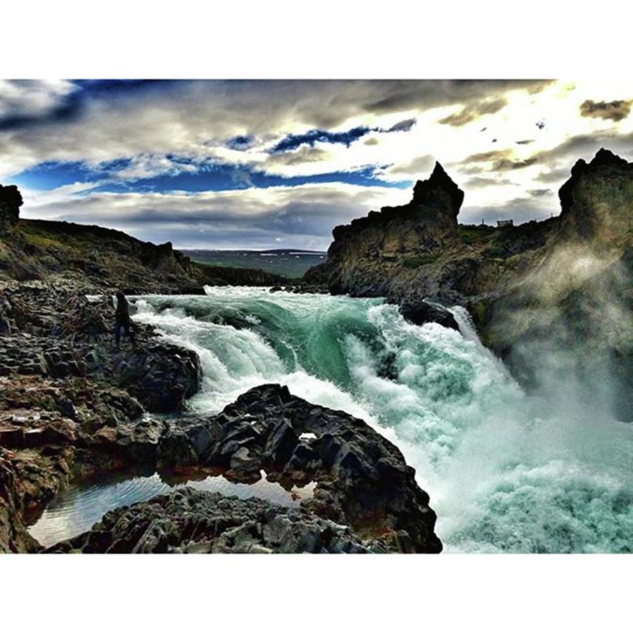 Godafoss Waterfall In Iceland. This Photograph by Jesse L