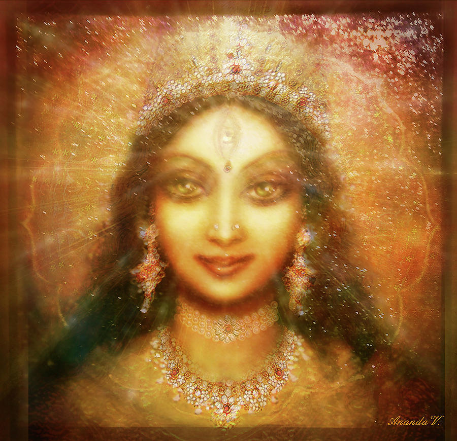 Goddess Durga Face Mixed Media