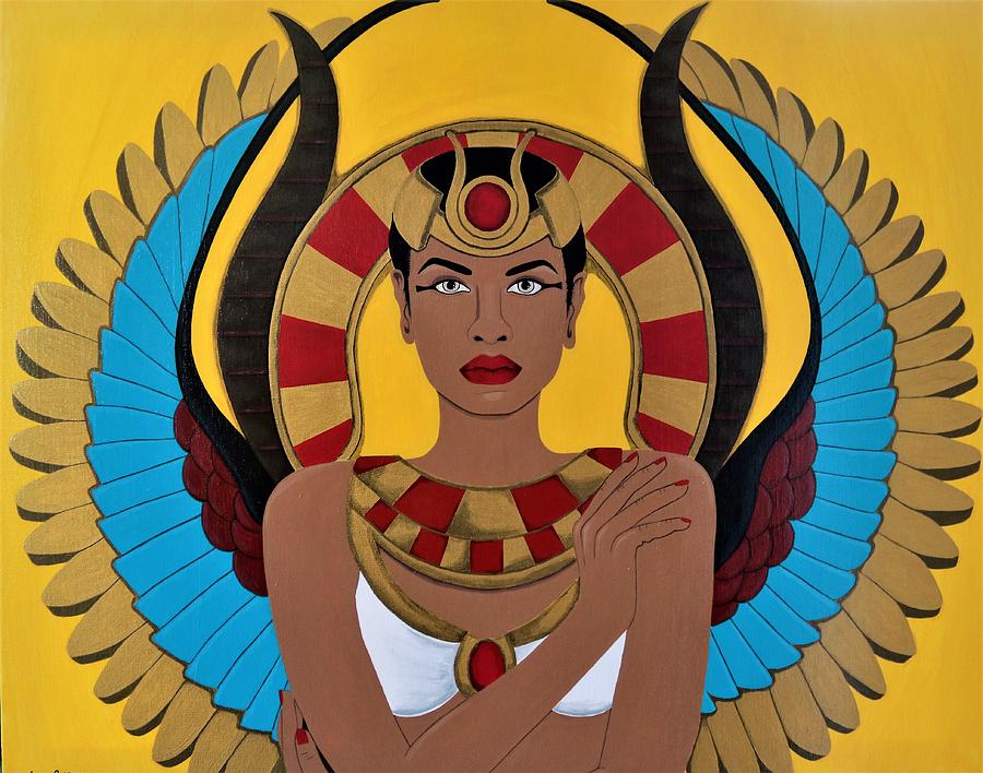 Goddess Hathor Painting by Ida Yvette Robles