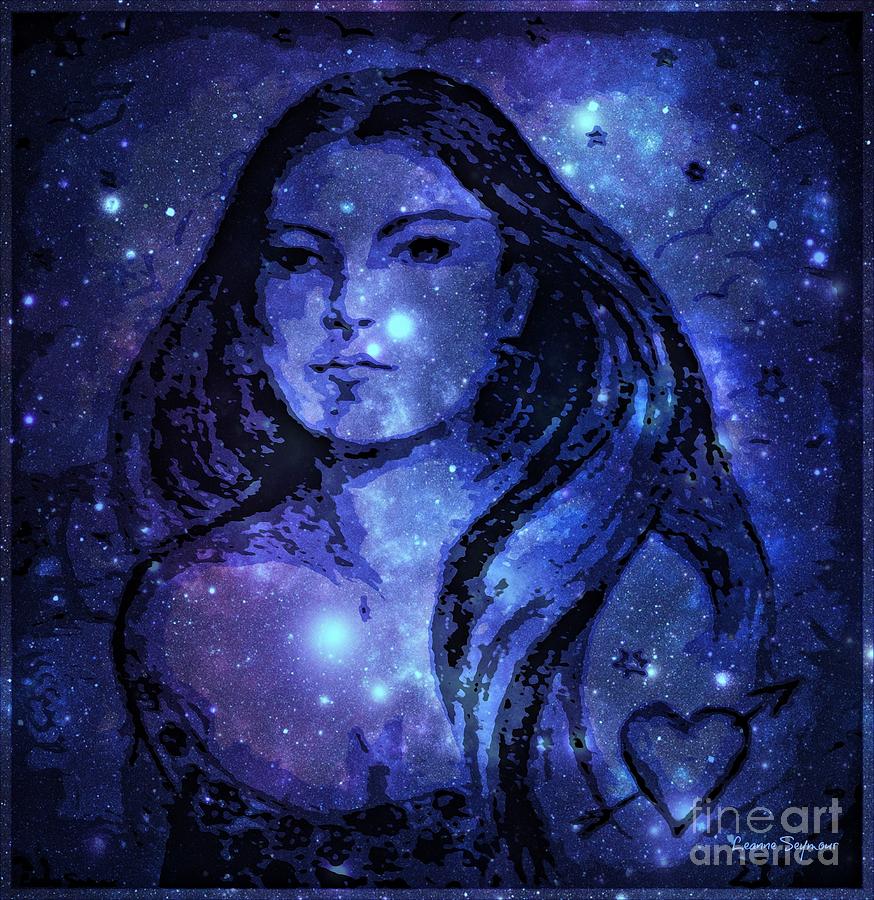 Goddess In Blue Drawing by Leanne Seymour