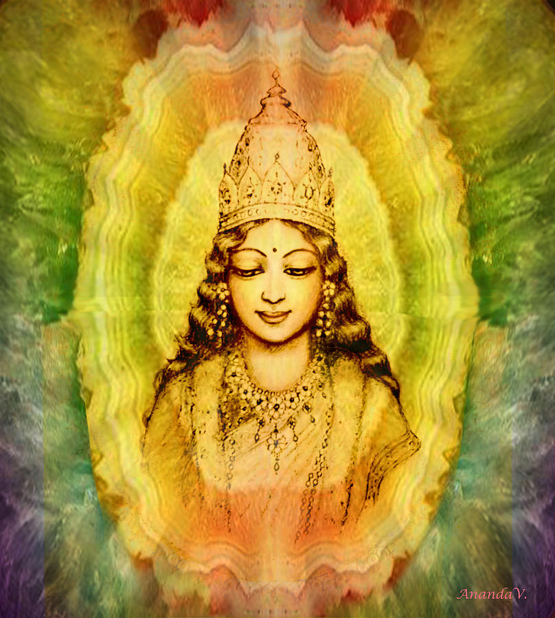 Fairy Mixed Media - Goddess of Gems by Ananda Vdovic