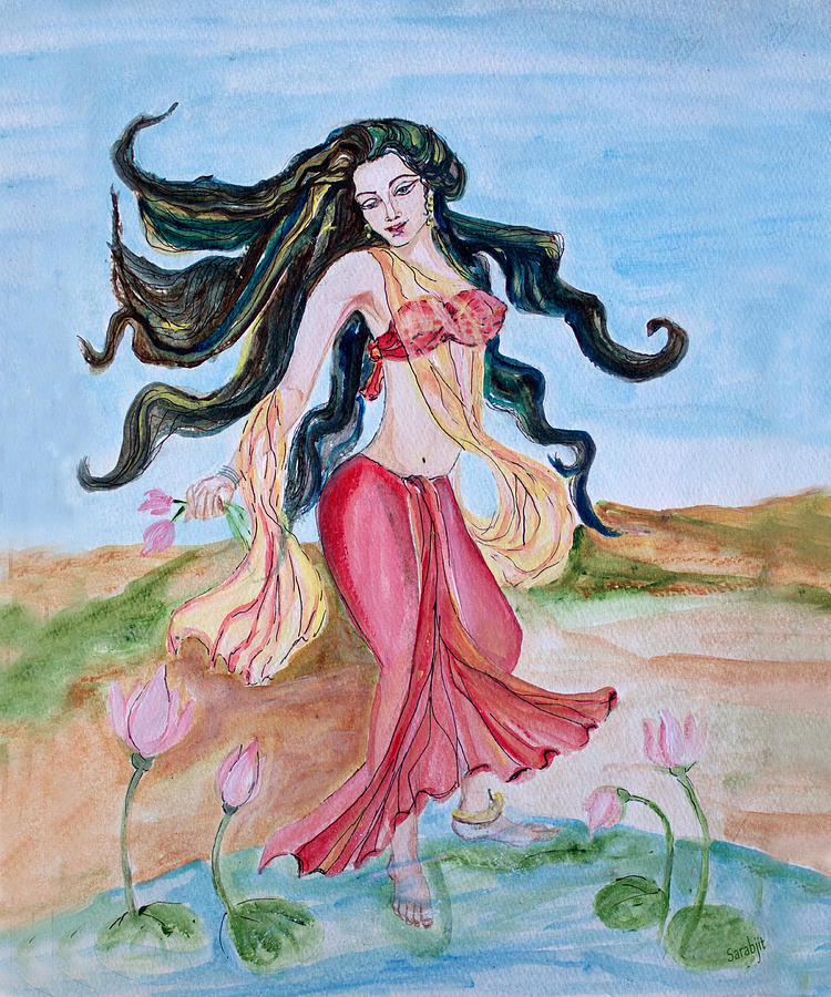 Goddess Painting - Goddess of love by Sarabjit Singh