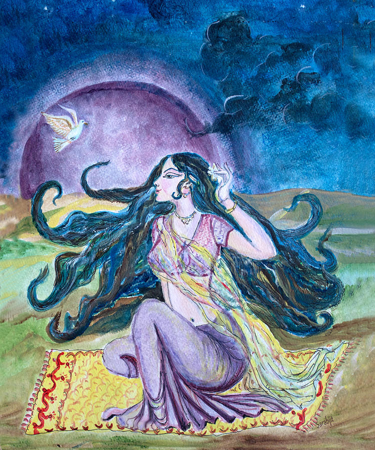 Goddess of peace Painting by Sarabjit Singh