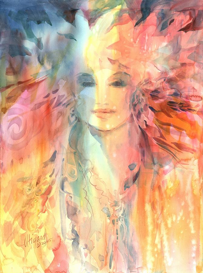 Goddess of Spiritual Abundance Painting by Carolyn Utigard Thomas