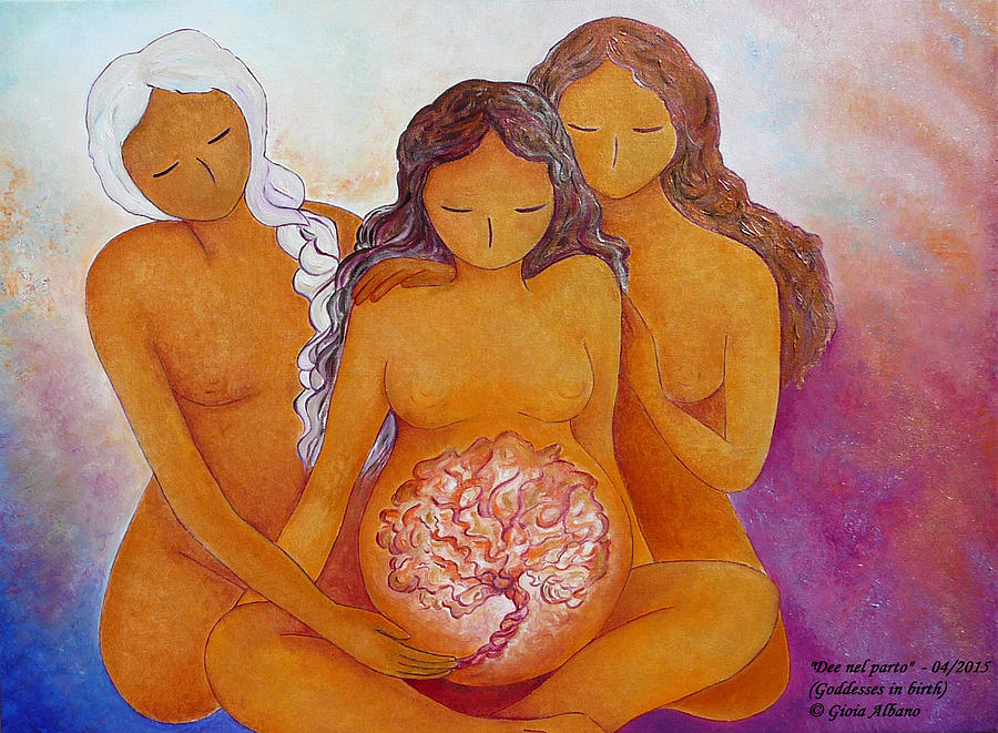 Tree Of Life Painting - Goddesses in birth  by Gioia Albano