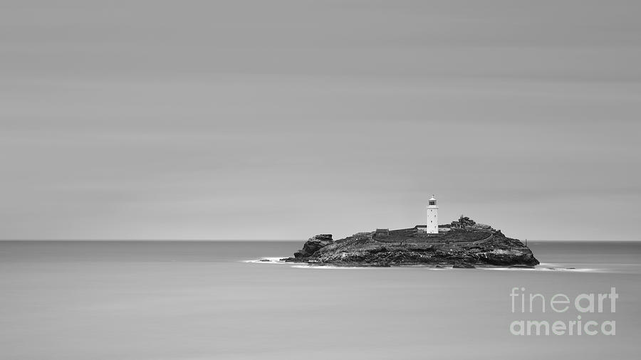 Black And White Photograph - Godrevy Guard by Richard Thomas