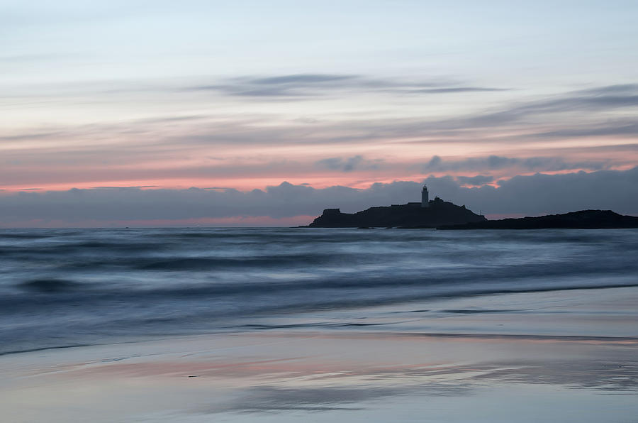 Godrevy Lighthouse from the beach Photograph by Pete Hemington