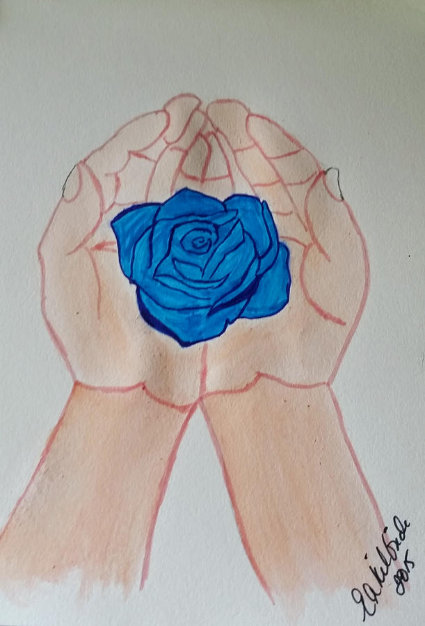 Rose Painting - Gods Hands With LEO Rose by Elizabeth Kilbride