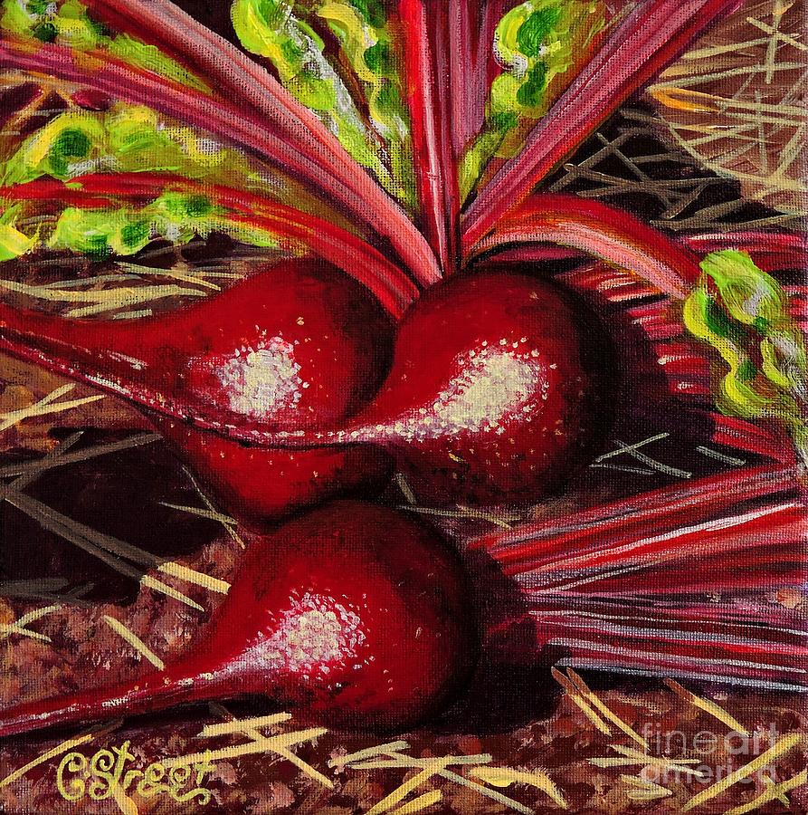Vegetable Painting - Gods Kitchen Series No 2 Beetroot by Caroline Street