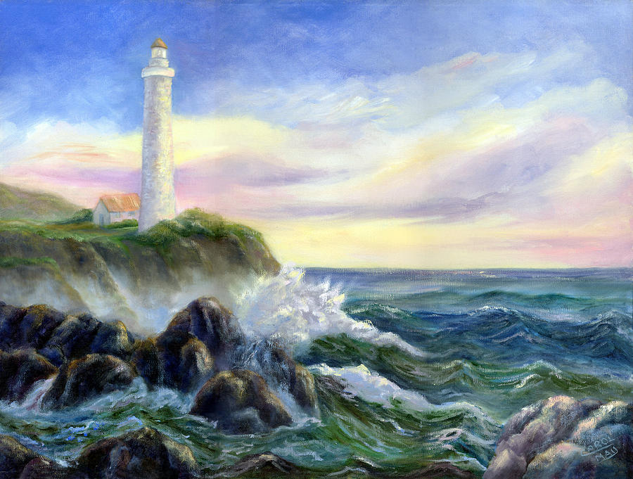 God's Lighthouse Painting by Art by Carol May