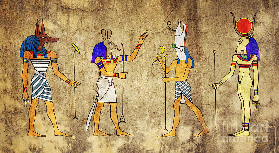 Gods of Ancient Egypt Digital Art by Michal Boubin
