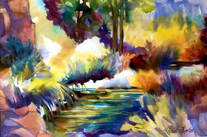 Streams Painting - Gods Soft Edges II  SOLD by Therese Fowler-Bailey