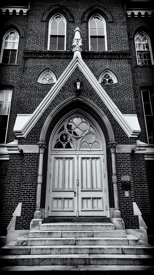 Godsey Administrative Building Door - Mercer University Photograph by Stephen Stookey
