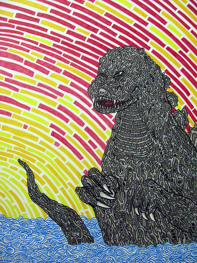 Godzilla Drawing by Daisuke Okamoto