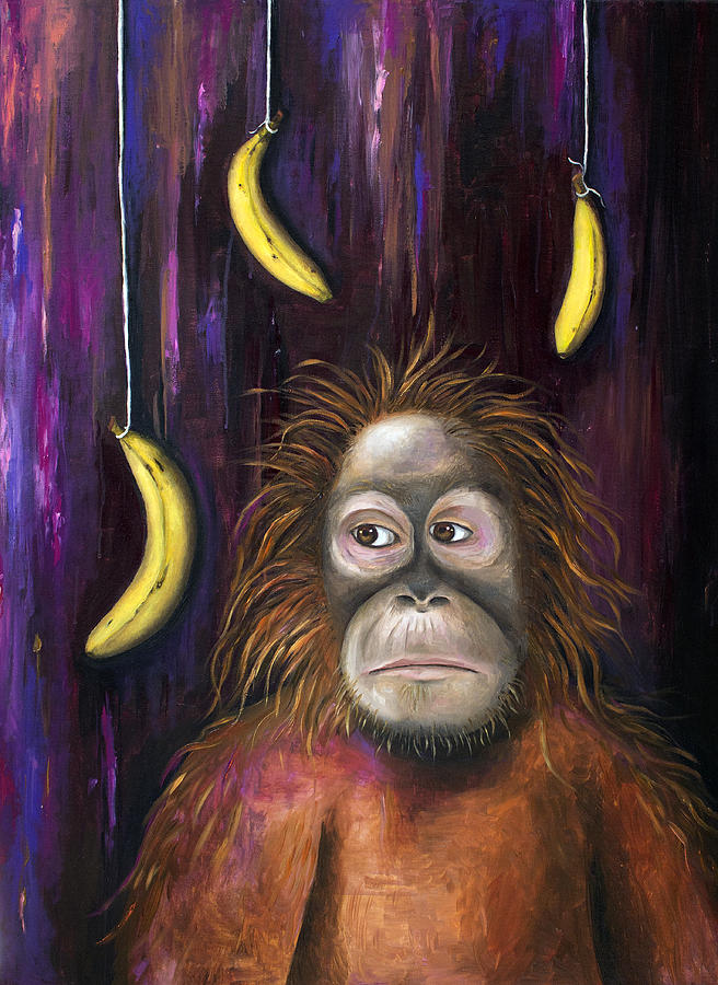 Gorilla Painting - Going Bananas by Leah Saulnier The Painting Maniac