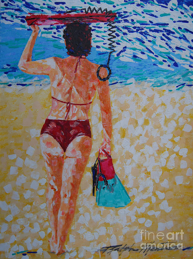 Going Boogie Boarding Painting by Art Mantia