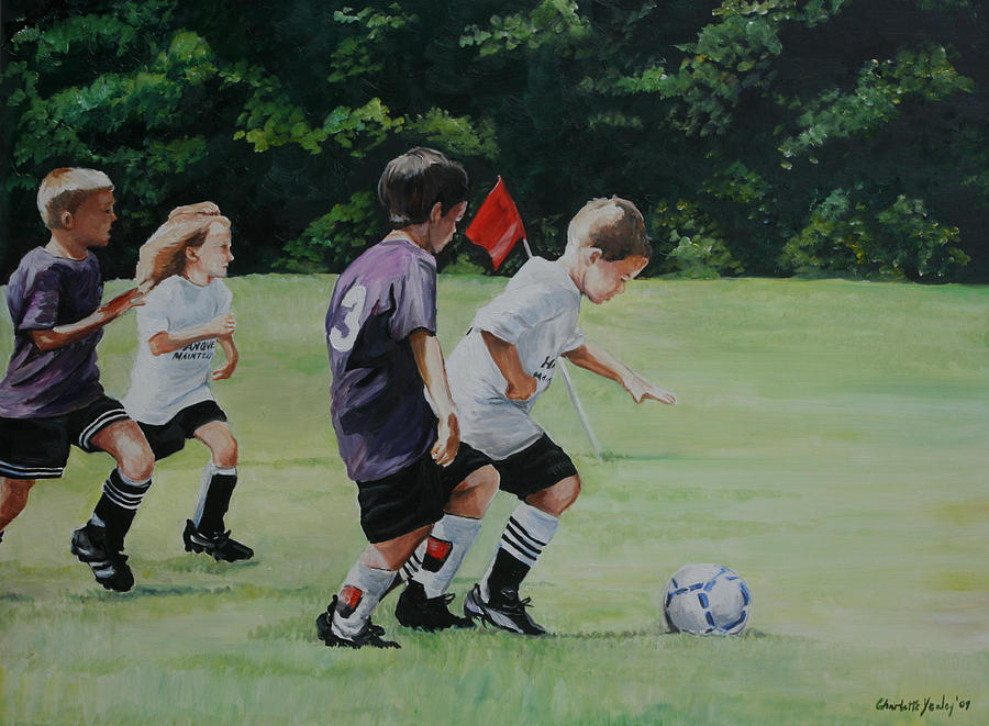 Going for the Goal Painting by Charlotte Yealey