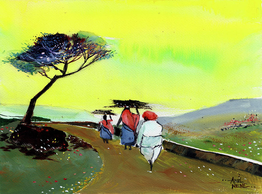 Going Home Painting by Anil Nene