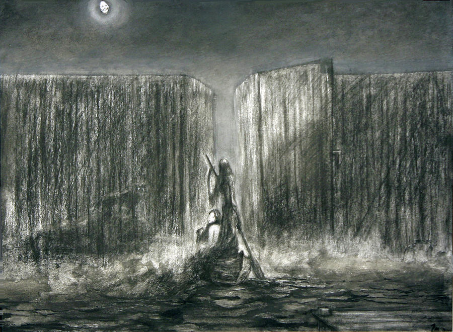 Going Home Through The River Styx Drawing by Leigh Meinhart