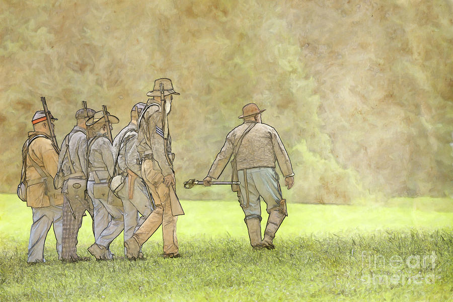 Going into Battle Confederate Soldiers Digital Art by Randy Steele