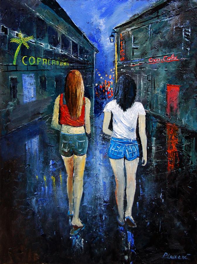 Going out  tonight  Painting by Pol Ledent