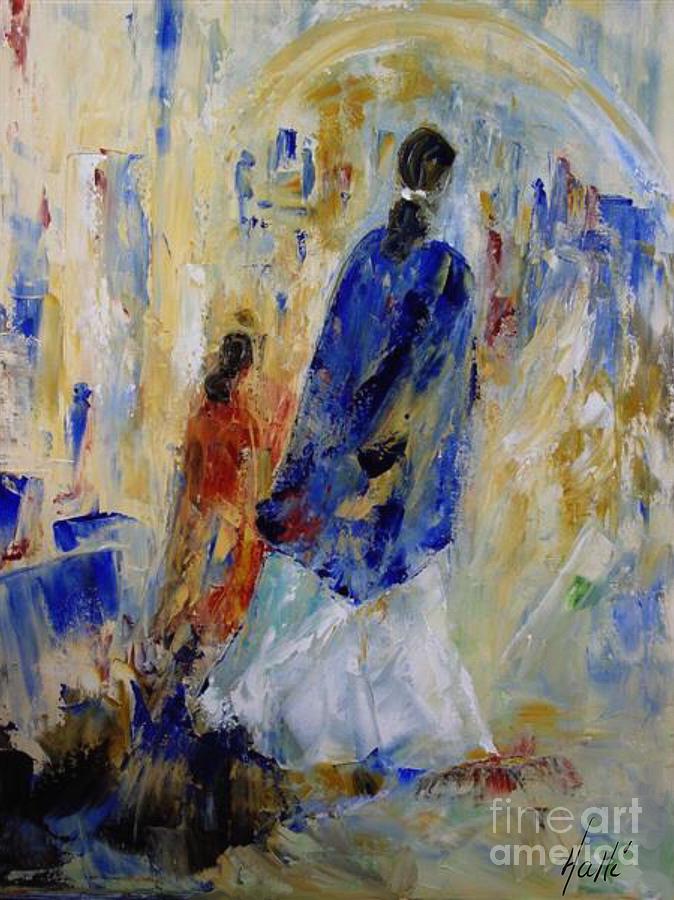 Mother And Daughter Painting - Going Somewhere  by Aline Halle-Gilbert
