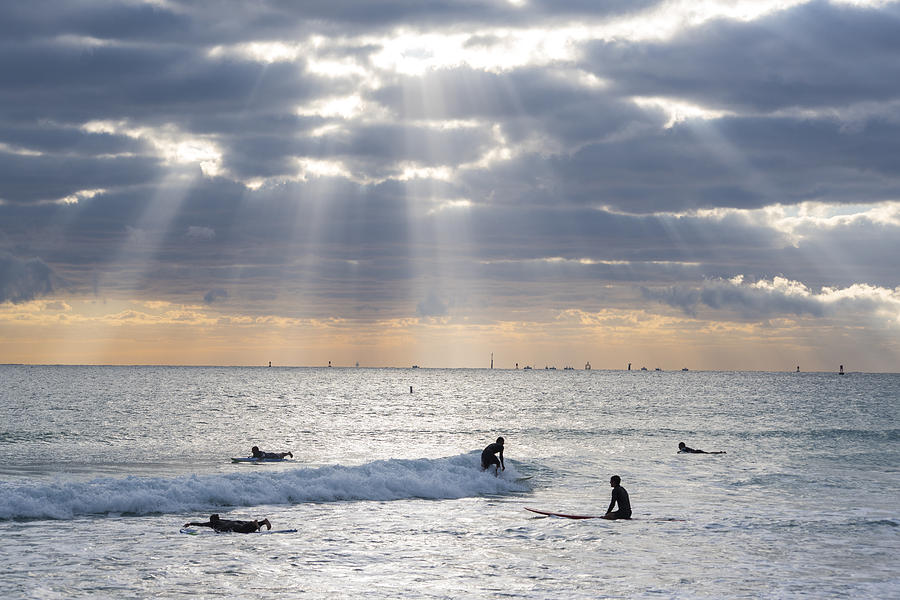 Going Surfing on Miami Beach Florida Sunrays Photograph by Toby McGuire