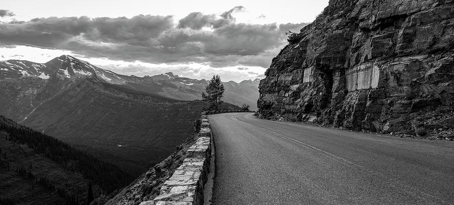 Going to the Sun Road Black and White  Photograph by John McGraw