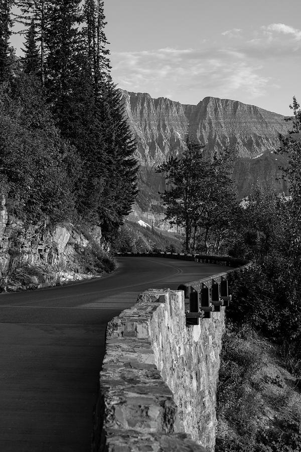 Going to the Sun Road Glacier Black and White  Photograph by John McGraw