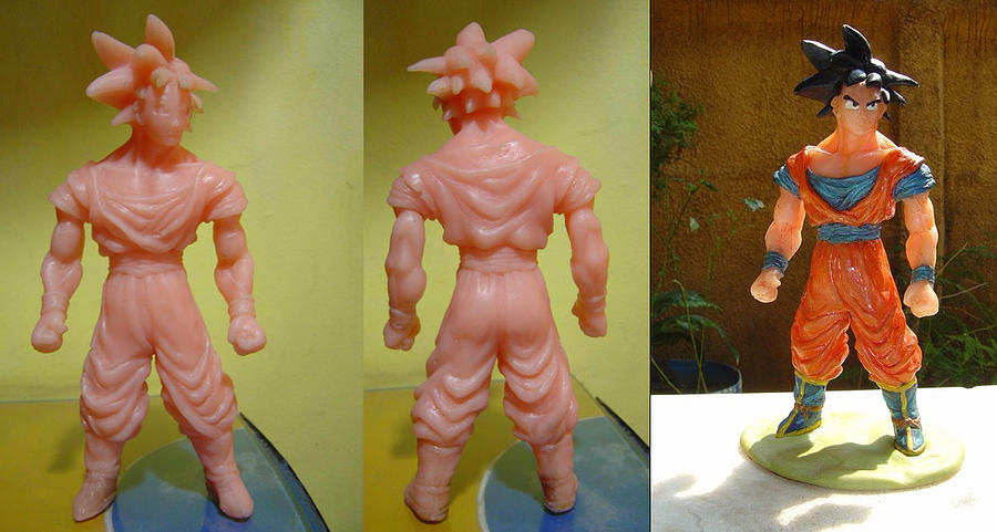 Boneco de Resina Goku Super Sayajin Desenho Dragon Ball