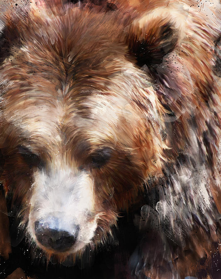 Bear Painting - Bear // Gold by Amy Hamilton