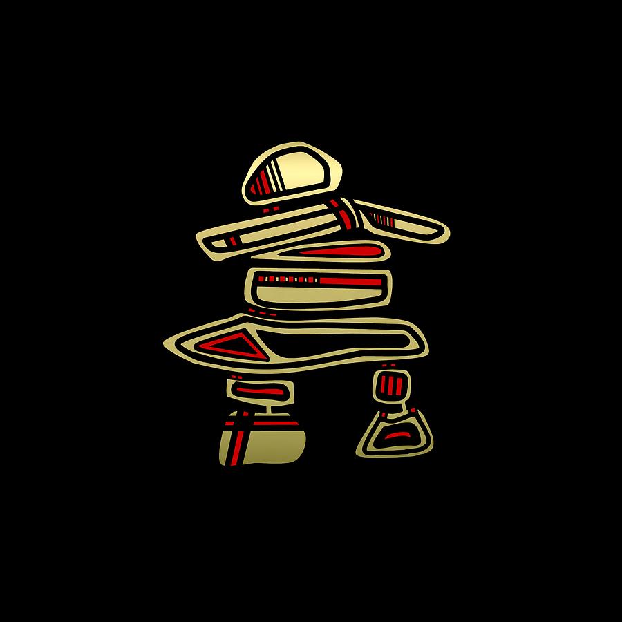 Gold and Black Inuksuk Totem Figure Digital Art by Patricia Keith