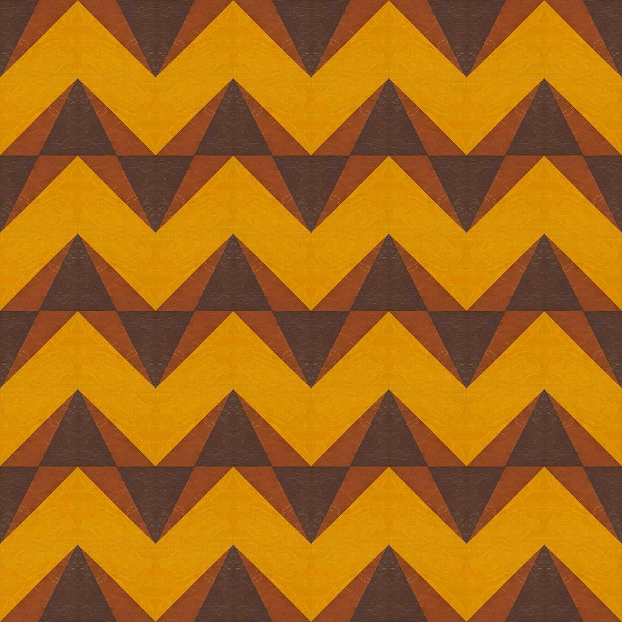 Gold and Brown Chevron Collage  Painting by Michelle Calkins