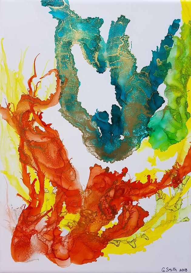 Colorful Dragons Painting by Gerry Smith