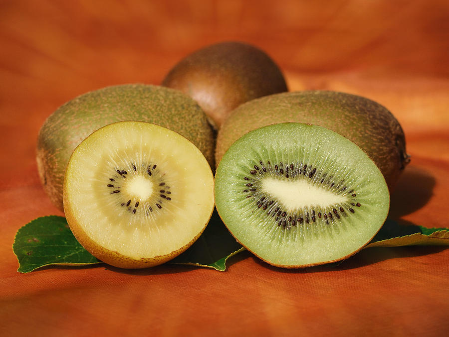 Gold And Green Kiwi Fruit Photograph