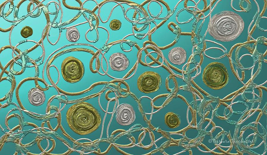 Gold And Silver Abstract Painting by Barbara Chichester