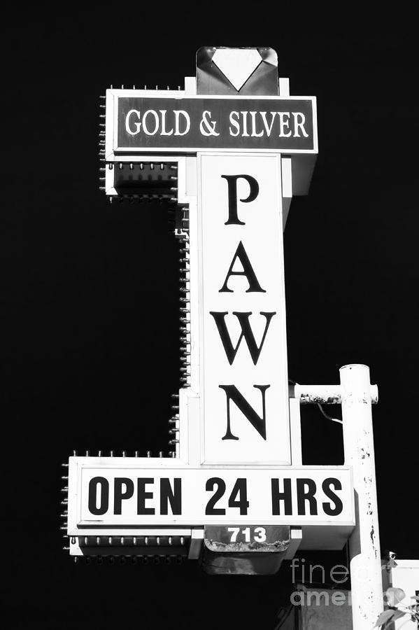 Paris Photograph - Gold and Silver Pawn Sign by Anthony Sacco