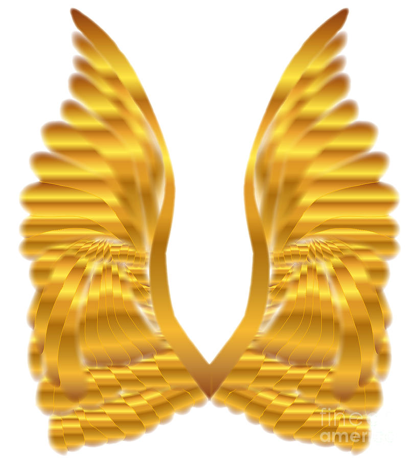 Gold Angel Wings Digital Art by Bigalbaloo Stock - Fine Art America