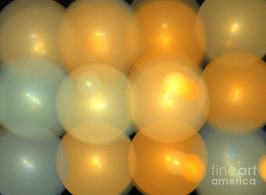 Abstract Digital Art - Gold Balloons by Kim Sy Ok