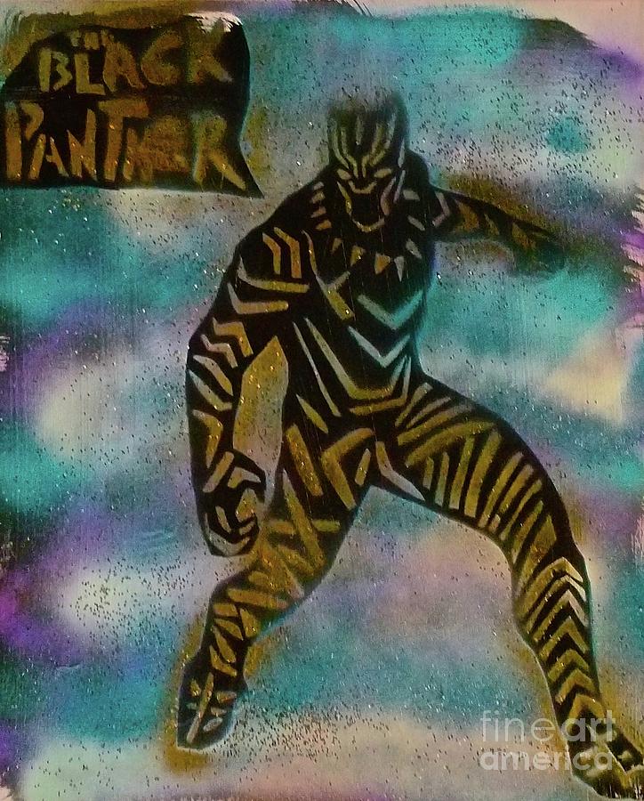 Gold Black Panther  Painting by Tony B Conscious