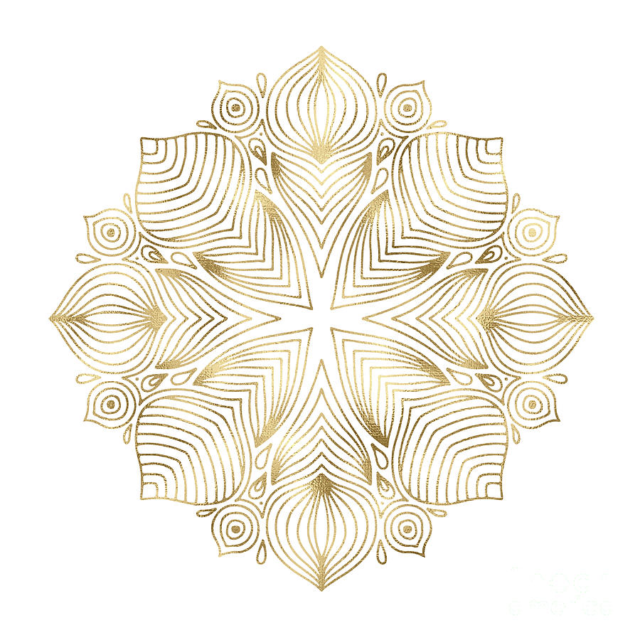 Gold Boho Mandala Digital Art by Leah McPhail