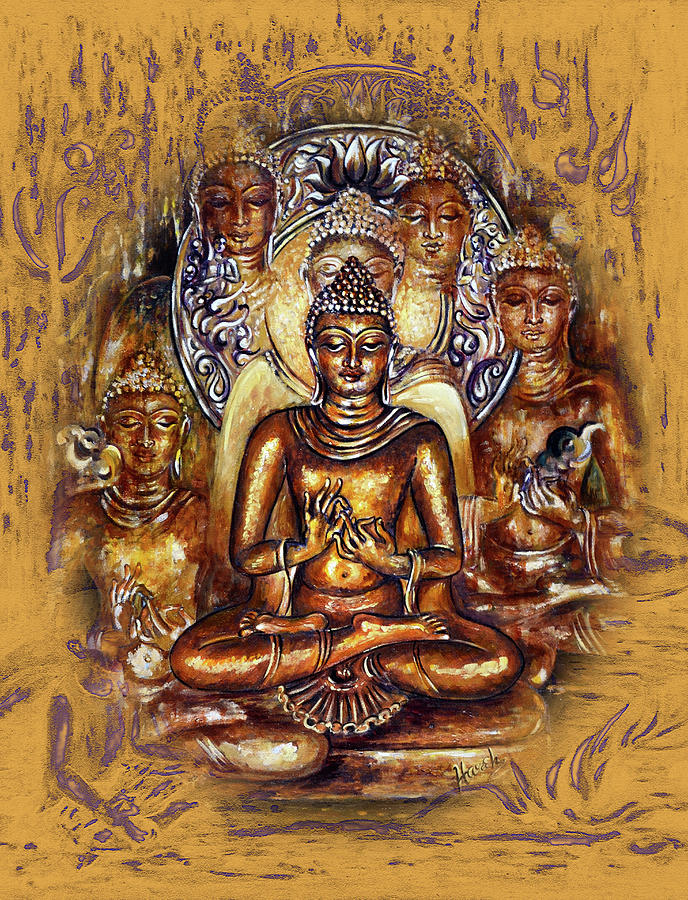 Gold Buddha - Peace  Digital Art by Harsh Malik